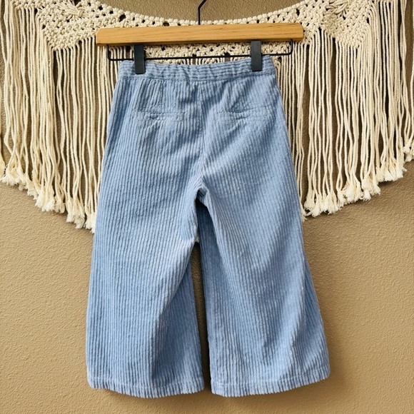 MORLEY girl's blue corded trouser corduroy ribbed wide leg pants D - Picture 3 of 9